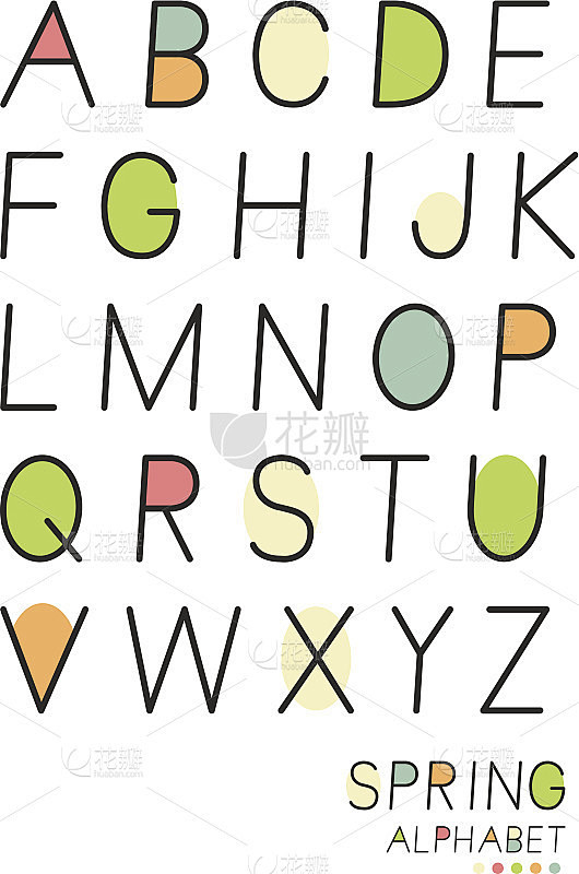 摘要设计了Spring矢量字母集