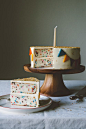 funfetti cake with marzipan bunting.