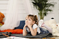 Childhood. young girl at home Free Photo