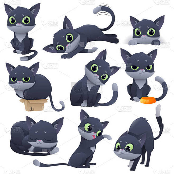 卡通可爱的小猫咪性格大杂烩