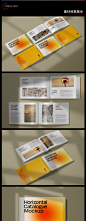 画册样机宣传手册杂志贴图展示提案书籍封面效果psd光影横版模板-淘宝网