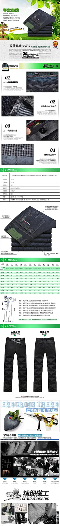 淘宝男士牛仔裤详情页海报