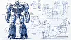 擎天柱CAD设计蓝图