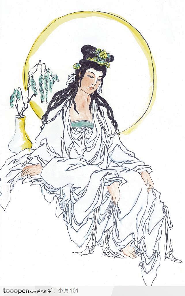 中国国画之人物-观音(2)