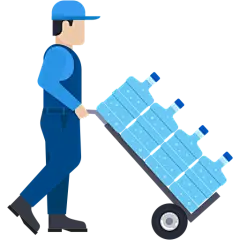 Water free icon 送水 桶装水 矿泉水 人 推车