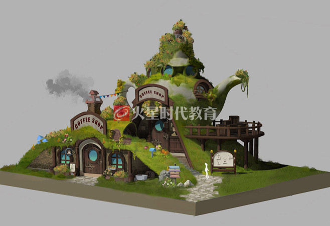【火星时代教育】游戏场景单体建筑、原画设...