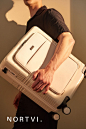 NORTVI | Sand White Front Pocket travel suitcase ♻️