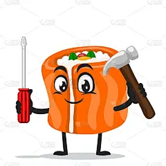 vector illustration of sushi mascot or character