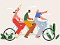 Mately - Cycling & Work Together Team Illustration by Illustraly for Illiyin Studio on Dribbble