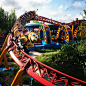 Toy Story Land Disney World Pics with Slinky Dog Dash red roller coaster.