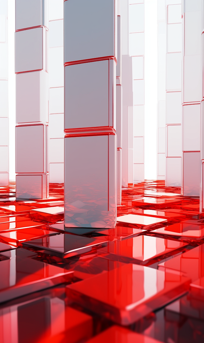 glass tiles with red...