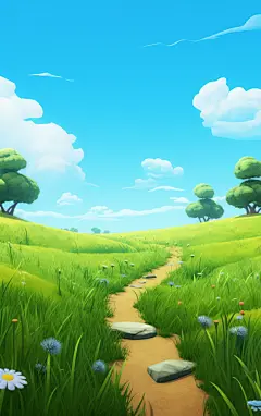 草地壁纸蓝天白云
