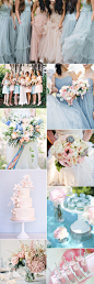 Pantone has chosen two colors for 2016: Rose quartz and serenity. We show you how these colors work perfectly for a pastel wedding theme: 