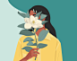 art Plant Love Sun Character color ILLUSTRATION  Drawing  woman