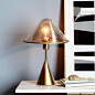 现代简约创意北欧玻璃蘑菇云书桌台灯美式设计师卧室床头装饰灯具-淘宝网