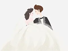 手绘可爱人物插画婚礼新人插图高清素材 人物插画 可爱 婚礼 婚纱 手绘 新人插图 礼服 免抠png 设计图片 免费下载