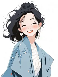 开心就放声大笑|扁平风格人物插画 - 小红书