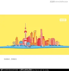 手绘上海外滩 插画上海外滩