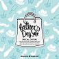 Father's day sale template with paper bag and pattern Free Vector
