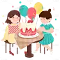 手绘-儿童过生日大尺寸贴纸-许愿