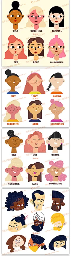 卡通动漫画人物设计ai矢量素材欧美动漫角色设定ps绘画临摹参考图-淘宝网