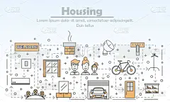 房屋建设,线条画,瘦弱,电子邮件,计划书,家庭,直的,模板