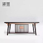 禅凰全实木书桌家用写字台现代中式书桌椅子组合仿古书法桌子CH7