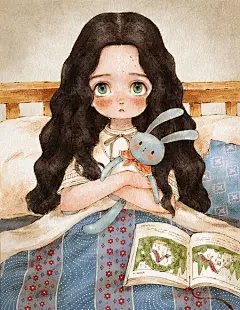 【早安の插画】来自插画师Aeppol的一组童话风格的插画作品。它在传递一种倍感温馨的生活态度，愿你永如画中之人恬淡心安#设计秀# ​​​​