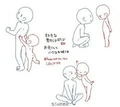 #绘画参考#动漫Q版卡通人物，绘画方法，简单粗暴，有兴趣的可以自己收藏，转需吧~
