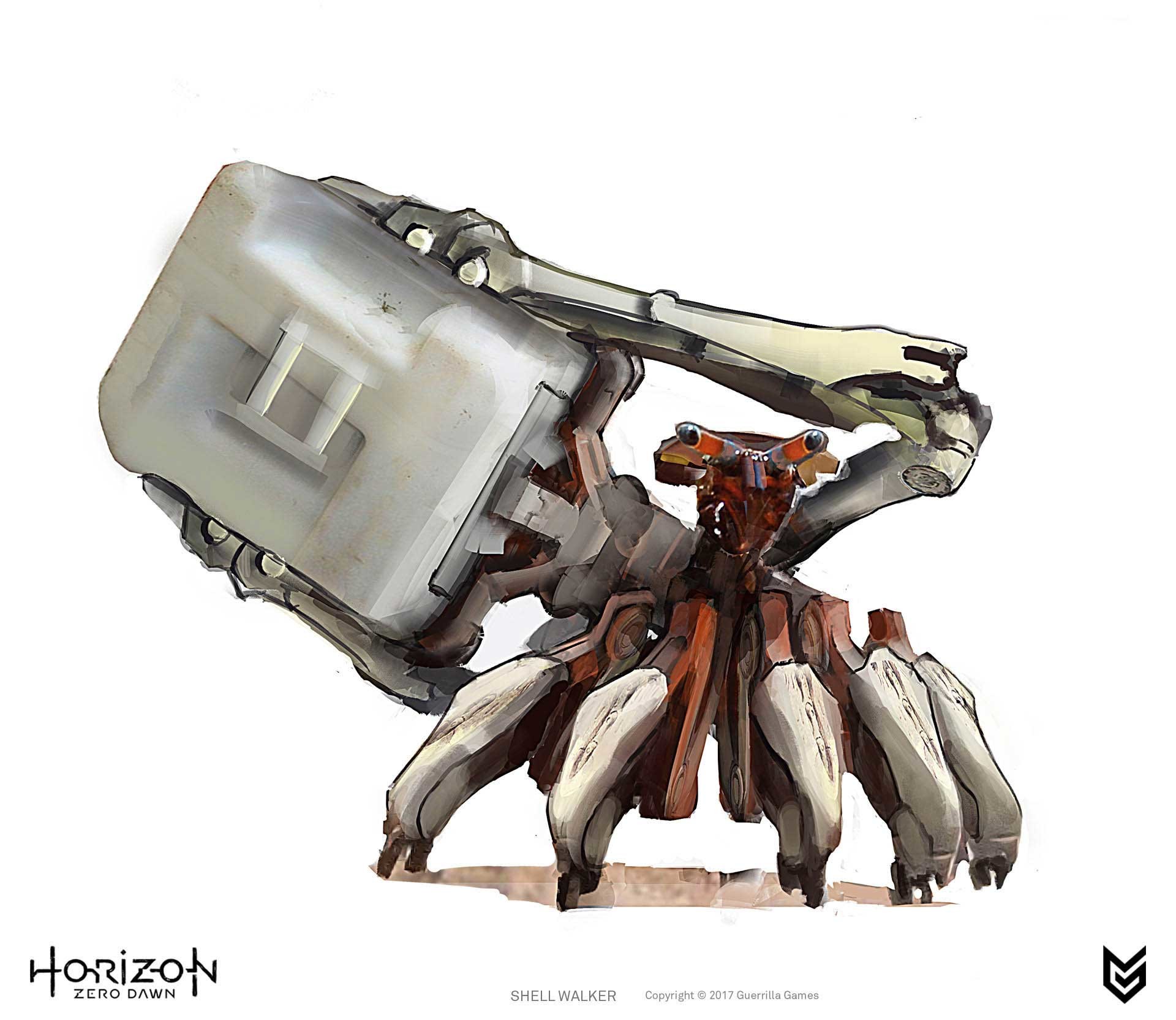Horizon Zero Dawn Shell Walker Miguel Angel Martinez These Are Some Of The Concept Stages For The Shell Walker Its Main Function Was To Transport Resources To The Robot Foundry