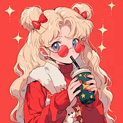 圣诞快乐奶茶头像美少女战士