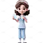 3D护士系列人物贴纸