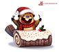 【吃蛋糕的土拨鼠】Daily Paint #1123. Yule Log , Piper Thibodeau : Daily Paint #1123. Yule Log  by Piper Thibodeau on ArtStation.