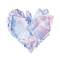 水晶 心型 插画 宝石 水彩颜料 粉色 水彩画颜料 冰晶 几何形状 背景分离