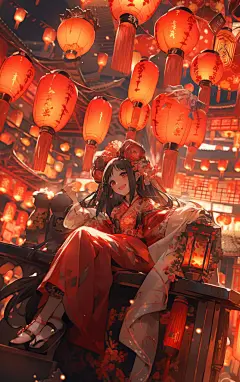 街上喜庆卡通人物素材图片