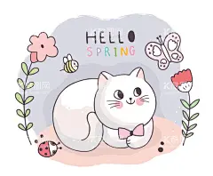 卡通小猫  - 源文件下载【酷图网】卡通小猫,小猫插画,可爱小猫,猫咪,猫矢量,宠物猫