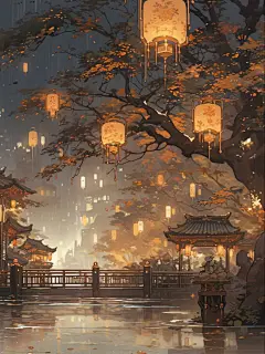 #灯火袅袅 #壁纸 #素材分享 #画画 #插画 #高清素材 #美学素材库 #小说封面 #唯美意境