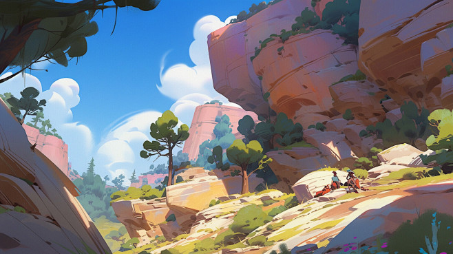 {AI系列}西方插画（场景，角色）（卡通...