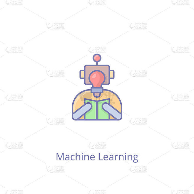 机器学习图标向量。标识
