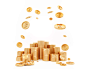 gold-coins-cash-money-piles-isolated-white-background