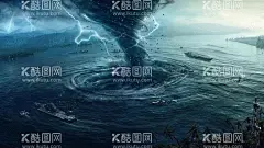 龙卷风 大海  - 源文件下载【酷图网】龙卷风,大海,气象,游戏KV,海报,背景图,