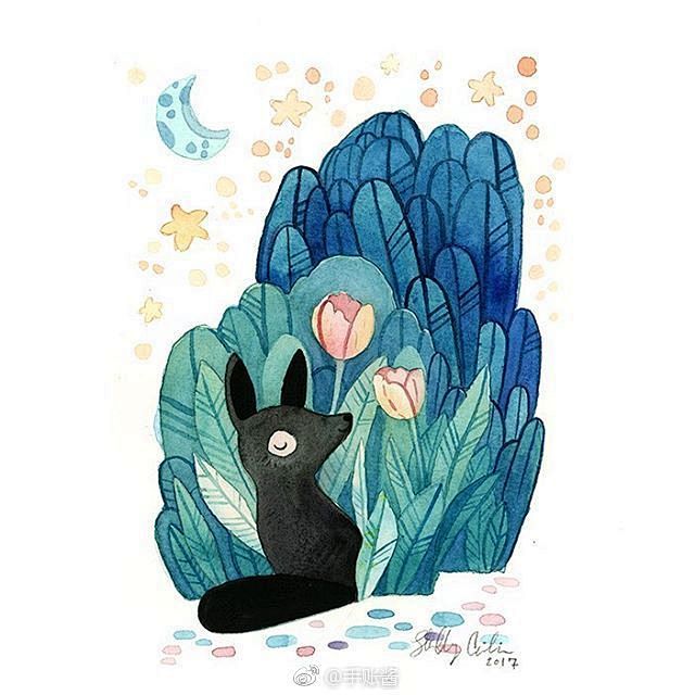 手绘水彩小画~ 
ins：shelley...