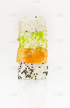 加州卷,多样,餐具,垂直画幅,无人,生食,膳食,海产,明亮,白色