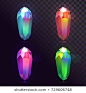 Vector set of crystals, magic stones