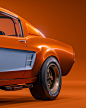 Hot Orange/Gulf Blue Mustang