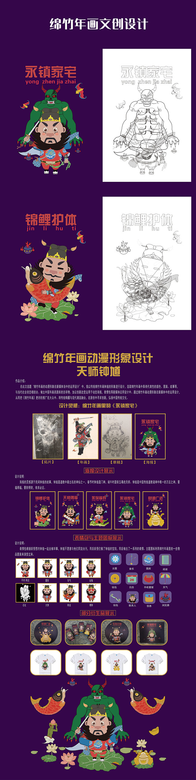 绵竹年画文创~插画海报、表情包设计、ic...