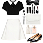 A fashion look from March 2016 featuring mini skirt, black shoes and BCBGMAXAZRIA. Browse and shop related looks.