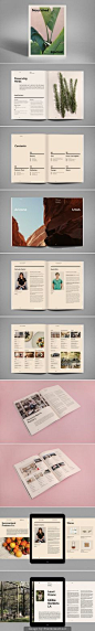This is a journal in which uses the CRAP principles throughout the layout including the contrast between the title type and main body text. Repetiton can include the use of a header on top of every page, the black rule on top of pages containing type. The