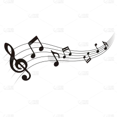 常规内容-图标系列黑色矢量音符五线谱元素