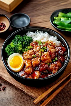 秘制卤肉饭美食摄影